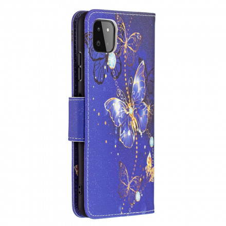 Housse Samsung Galaxy A22 5G Papillons Rois Housse Samsung Galaxy A22 5G Papillons Rois