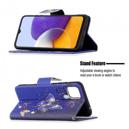 Housse Samsung Galaxy A22 5G Papillons Rois Housse Samsung Galaxy A22 5G Papillons Rois