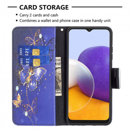 Housse Samsung Galaxy A22 5G Papillons Rois Housse Samsung Galaxy A22 5G Papillons Rois