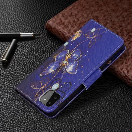 Housse Samsung Galaxy A22 5G Papillons Rois Housse Samsung Galaxy A22 5G Papillons Rois