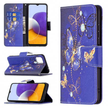 Housse Samsung Galaxy A22 5G Papillons Rois Housse Samsung Galaxy A22 5G Papillons Rois