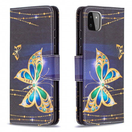 Housse Samsung Galaxy A22 5G Papillons Rois Housse Samsung Galaxy A22 5G Papillons Rois
