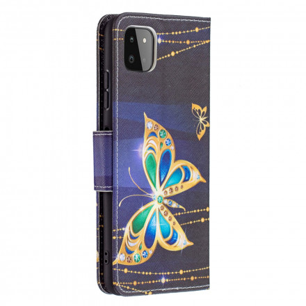 Housse Samsung Galaxy A22 5G Papillons Rois Housse Samsung Galaxy A22 5G Papillons Rois