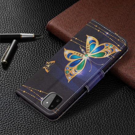 Housse Samsung Galaxy A22 5G Papillons Rois