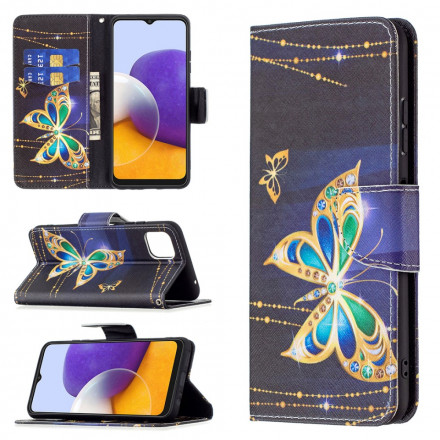 Housse Samsung Galaxy A22 5G Papillons Rois Housse Samsung Galaxy A22 5G Papillons Rois
