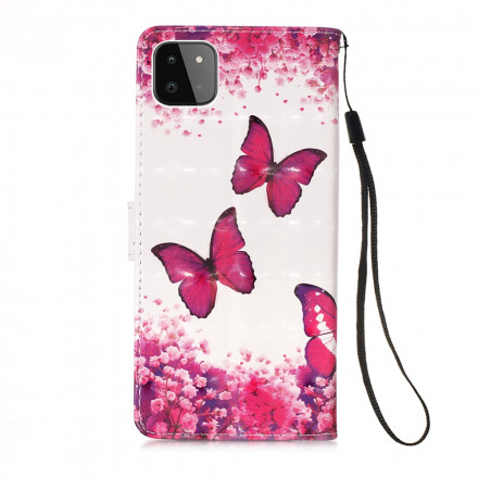 Housse Samsung Galaxy A22 5G Papillons Rouges Housse Samsung Galaxy A22 5G Papillons Rouges