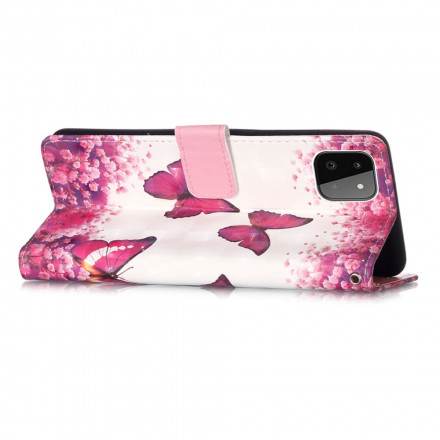 Housse Samsung Galaxy A22 5G Papillons Rouges Housse Samsung Galaxy A22 5G Papillons Rouges