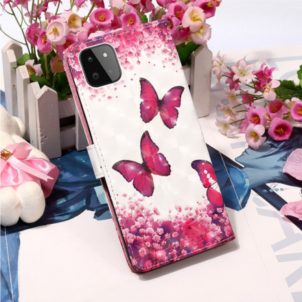 Housse Samsung Galaxy A22 5G Papillons Rouges Housse Samsung Galaxy A22 5G Papillons Rouges
