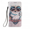 Housse Samsung Galaxy A22 5G Miss Hibou à Lanière