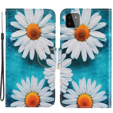 Housse Samsung Galaxy A22 5G Marguerites à Lanière Housse Samsung Galaxy A22 5G Marguerites à Lanière