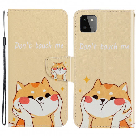 Housse Samsung Galaxy A22 5G Chat Don't Touch Me à Lanière Housse Samsung Galaxy A22 5G Chat Don't Touch Me à Lanière