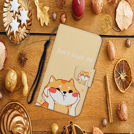 Housse Samsung Galaxy A22 5G Chat Don't Touch Me à Lanière Housse Samsung Galaxy A22 5G Chat Don't Touch Me à Lanière