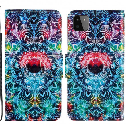 Housse Samsung Galaxy A22 5G Flashy Mandala à Lanière Housse Samsung Galaxy A22 5G Flashy Mandala à Lanière
