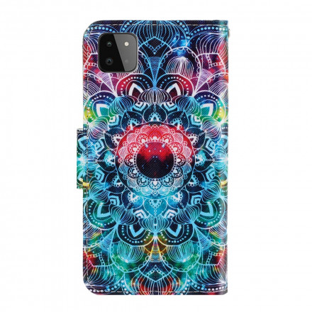 Housse Samsung Galaxy A22 5G Flashy Mandala à Lanière Housse Samsung Galaxy A22 5G Flashy Mandala à Lanière