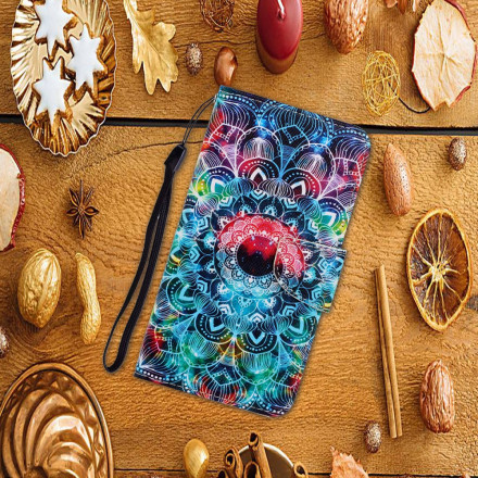 Housse Samsung Galaxy A22 5G Flashy Mandala à Lanière Housse Samsung Galaxy A22 5G Flashy Mandala à Lanière