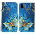 Housse Samsung Galaxy A22 5G Variations Papillons à Lanière