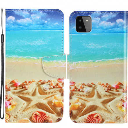 Housse Samsung Galaxy A22 5G Plage à Lanière