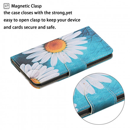 Housse Samsung Galaxy A22 5G Fleurs Magistrales avec Lanière Housse Samsung Galaxy A22 5G Fleurs Magistrales avec Lanière