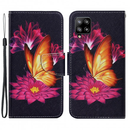 Housse Samsung Galaxy A22 4G Papillon et Lotus Housse Samsung Galaxy A22 4G Papillon et Lotus