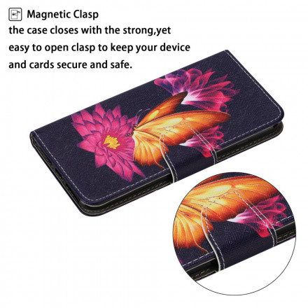 Housse Samsung Galaxy A22 4G Papillon et Lotus Housse Samsung Galaxy A22 4G Papillon et Lotus