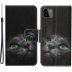 Housse Samsung Galaxy A22 Chat aux Yeux Verts avec Lanière Housse Samsung Galaxy A22 Chat aux Yeux Verts avec Lanière