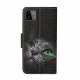 Housse Samsung Galaxy A22 Chat aux Yeux Verts avec Lanière Housse Samsung Galaxy A22 Chat aux Yeux Verts avec Lanière
