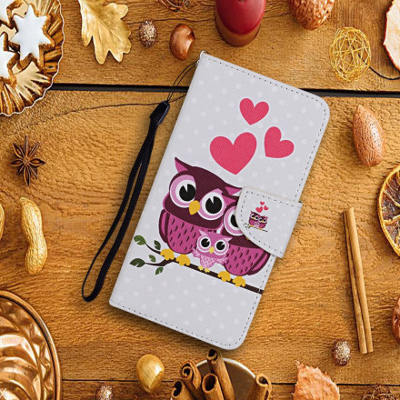 Housse Samsung Galaxy A22 5G Famille de Hiboux avec Lanière Housse Samsung Galaxy A22 5G Famille de Hiboux avec Lanière