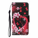 Housse Samsung Galaxy A22 5G Fleurs et Coeurs avec Lanière