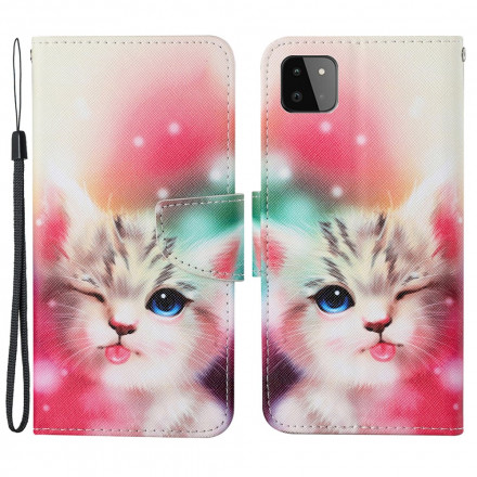 Housse Samsung Galaxy A22 5G Histoires de Chat avec Lanière Housse Samsung Galaxy A22 5G Histoires de Chat avec Lanière