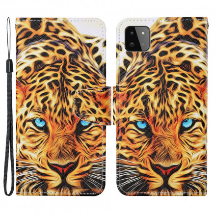 Housse Samsung Galaxy A22 5G Tigre avec Lanière Housse Samsung Galaxy A22 5G Tigre avec Lanière