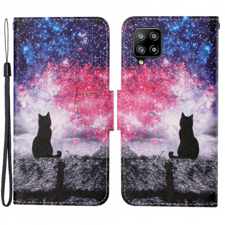 Housse Samsung Galaxy A22 4G Histoires de Chat avec Lanière Housse Samsung Galaxy A22 4G Histoires de Chat avec Lanière