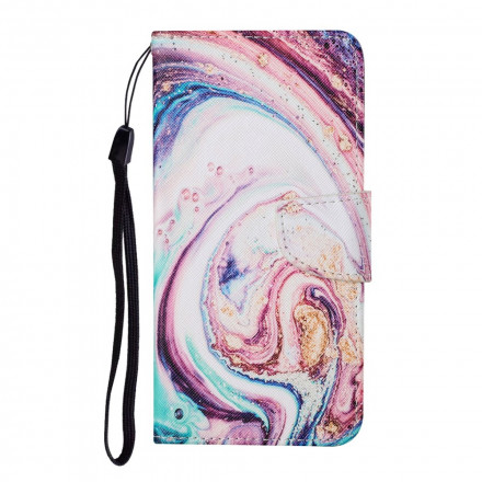Housse Samsung Galaxy A22 4G Marbre avec Lanière Housse Samsung Galaxy A22 4G Marbre avec Lanière