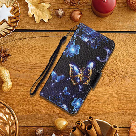 Housse Samsung Galaxy A22 4G Précieux Papillons à Lanière Housse Samsung Galaxy A22 4G Précieux Papillons à Lanière