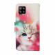 Housse Samsung Galaxy A22 4G Cutie Cat avec Lanière