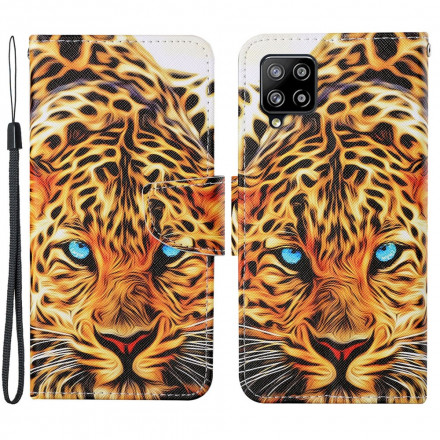 Housse Samsung Galaxy A22 4G Tigre avec Lanière Housse Samsung Galaxy A22 4G Tigre avec Lanière
