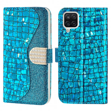 Housse Samsung Galaxy A22 4G Croco Diamants Housse Samsung Galaxy A22 4G Croco Diamants