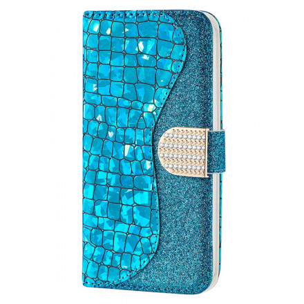 Housse Samsung Galaxy A22 4G Croco Diamants Housse Samsung Galaxy A22 4G Croco Diamants