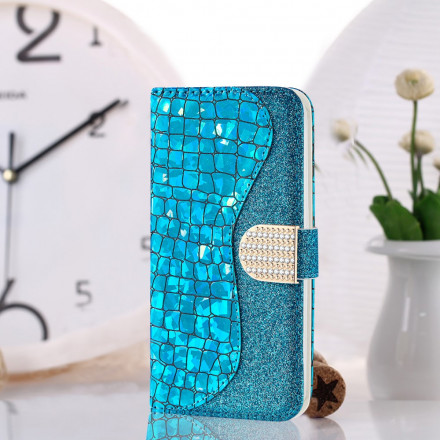 Housse Samsung Galaxy A22 4G Croco Diamants Housse Samsung Galaxy A22 4G Croco Diamants