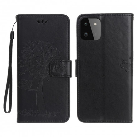 Housse Samsung Galaxy A22 5G Arbre et Hiboux à Lanière Housse Samsung Galaxy A22 5G Arbre et Hiboux à Lanière
