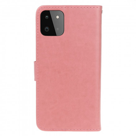 Housse Samsung Galaxy A22 5G Papillons et Fleurs à Lanière Housse Samsung Galaxy A22 5G Papillons et Fleurs à Lanière