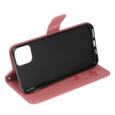 Housse Samsung Galaxy A22 5G Papillons et Fleurs à Lanière Housse Samsung Galaxy A22 5G Papillons et Fleurs à Lanière