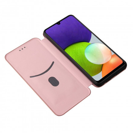 Flip Cover Samsung Galaxy A22 4G Fibre Carbone