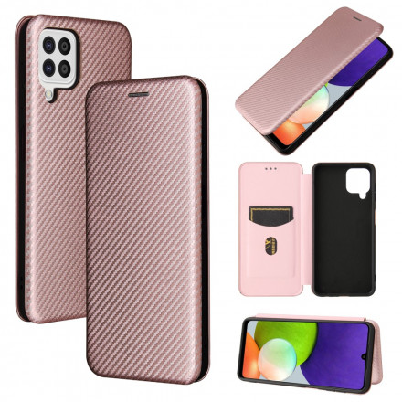 Flip Cover Samsung Galaxy A22 4G Fibre Carbone