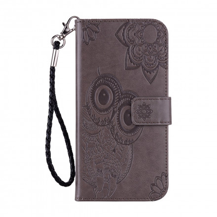 Housse Samsung Galaxy A22 5G Hibou Mandala et Lanière Housse Samsung Galaxy A22 5G Hibou Mandala et Lanière