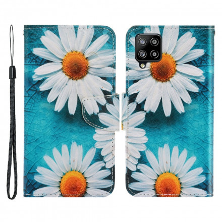 Housse Samsung Galaxy A22 4G Marguerites à Lanière Housse Samsung Galaxy A22 4G Marguerites à Lanière