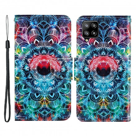 Housse Samsung Galaxy A22 4G Flashy Mandala à Lanière