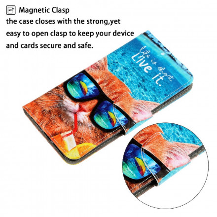 Housse Samsung Galaxy A22 4G Cat Live It à Lanière Housse Samsung Galaxy A22 4G Cat Live It à Lanière