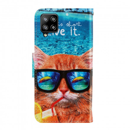 Housse Samsung Galaxy A22 4G Cat Live It à Lanière
