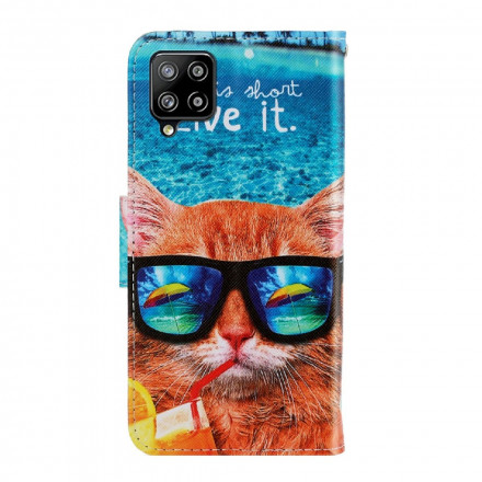 Housse Samsung Galaxy A22 4G Cat Live It à Lanière Housse Samsung Galaxy A22 4G Cat Live It à Lanière
