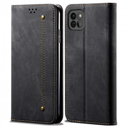 Flip Cover Samsung Galaxy A22 5G Tissu Jeans Flip Cover Samsung Galaxy A22 5G Tissu Jeans